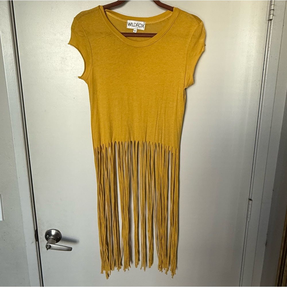 Wildfox yellow fringe tee